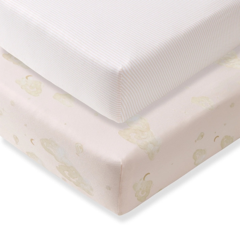 Burt’s Bees Baby good night sky organic cotton crib sheets set of 2 - ranunculus